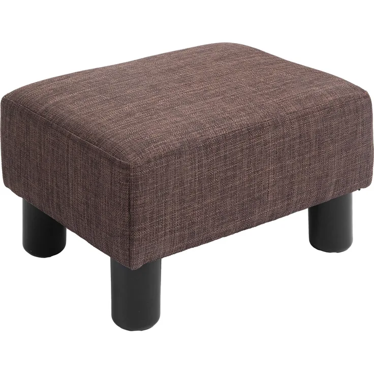 Hocker mit Stoffbezug in Leinenoptik, bis 110 kg, braun, 40 x 30 x 24cm--Braun--40x30x24cm--YOUDENOVA