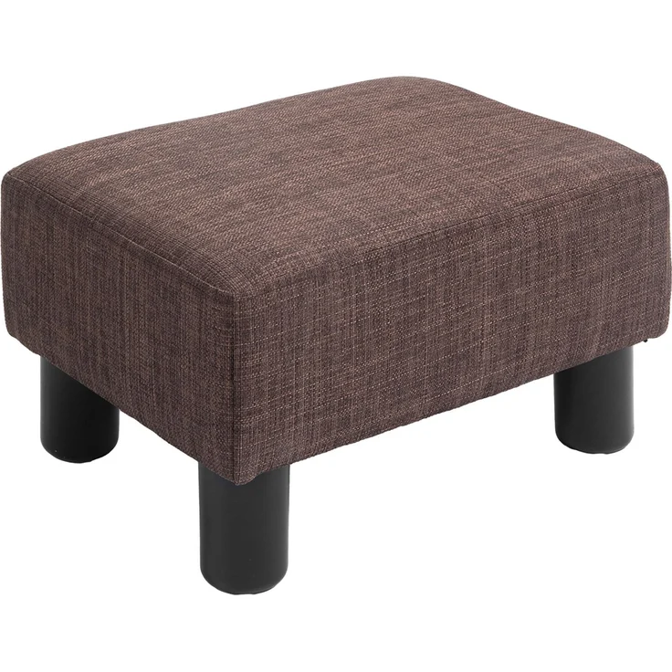 Hocker mit Stoffbezug in Leinenoptik, bis 110 kg, braun, 40 x 30 x 24cm--Braun--40x30x24cm--YOUDENOVA – Bild 1