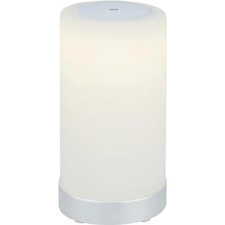 Briloner LAMA LED Tischlampe kabellos, IP44 spritzwassergeschützt, dimmbar, warmweißes Licht, silberfarbig, 12,5 x 24,5 cm – Bild 1