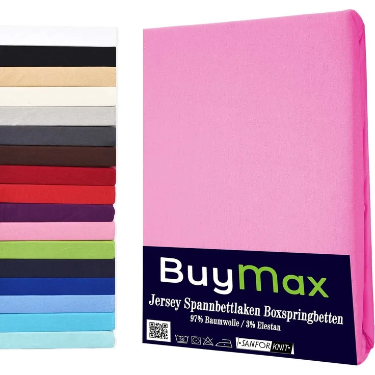 Buymax® Wasserbett Spannbettlaken Stretch 180x200-200x220 cm für Wasserbetten und Boxspringbetten Bettbezug für Matratzen bis 35 cm Matratzenhöhe, Altrosa