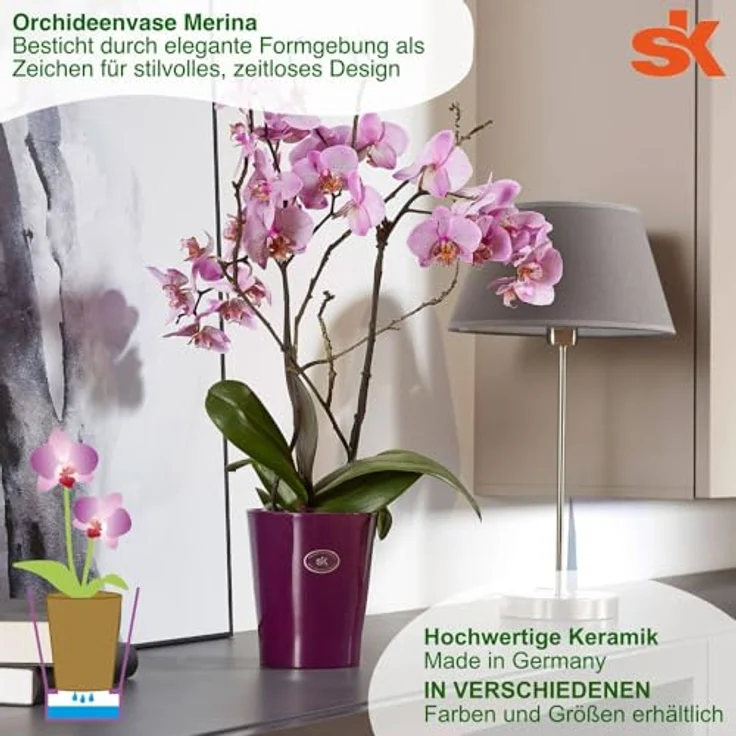 Heimwerkercenter Übertopf MePla - 2 Stück - Übertopf Merina ø 14 Brombeer + Pflanztopf ø 12 – Bild 5