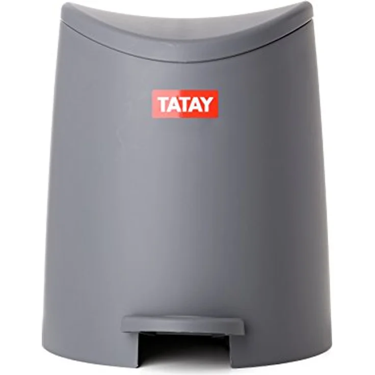 TATAY Badezimmer Mülleimer mit Standardpedal 3L | Praktisches und Funktionales Design | Hochwertiger Kunststoff | Kompakt und Einfach zu Benutzen | 19 x 21,8 x 22,1 cm – Grau – Bild 3