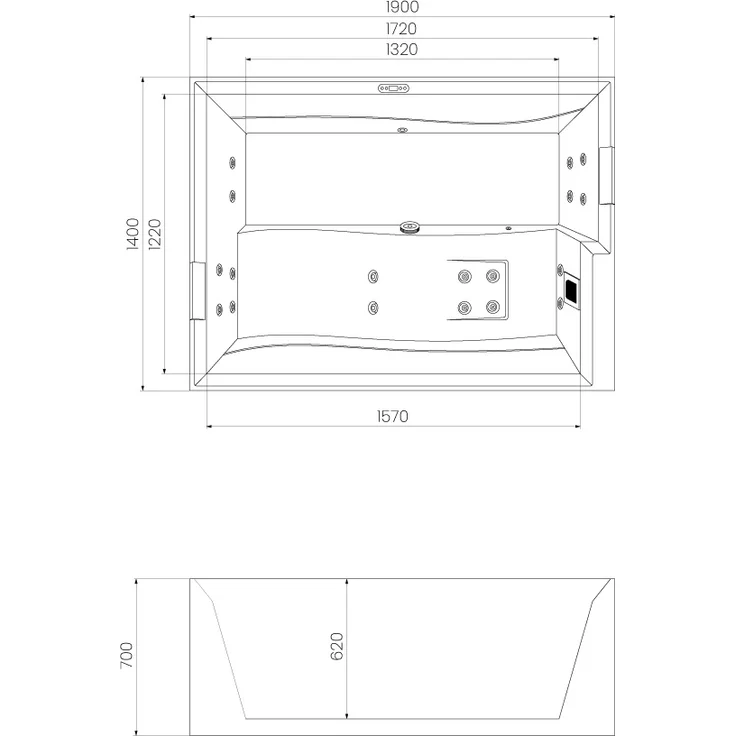 HOME DELUXE Outdoor-Whirlpool 'Nimbus Deluxe Pure', 190 x 140 cm, für 2 Personen – Bild 7