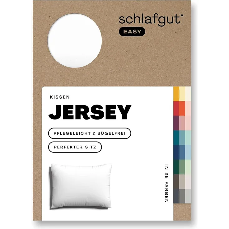Schlafgut 'EASY' Kissenbezug, Jersey, Baumwolle, Full-White, 60x80 cm