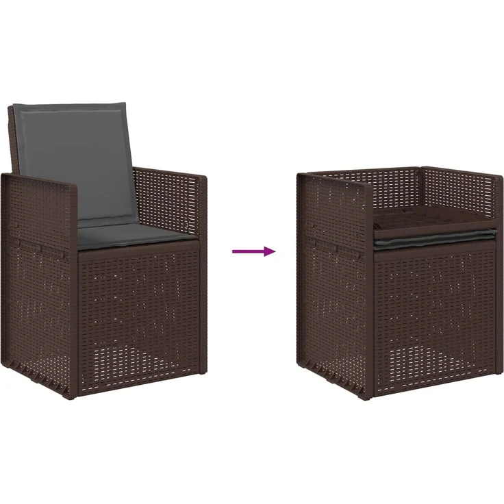 vidaXL Garten Esszimmerstühle 2 pcs Braun und Anthrazit PP 899994 – Bild 9
