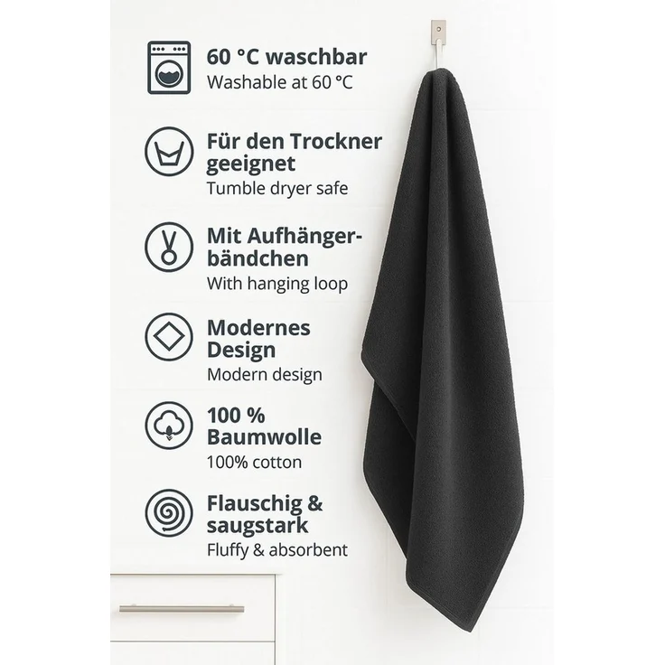 Betz Badetuch 2 Stück Maxi Duschtücher XXL Berlin Größe 100x150cm, 100% Baumwolle – Bild 4