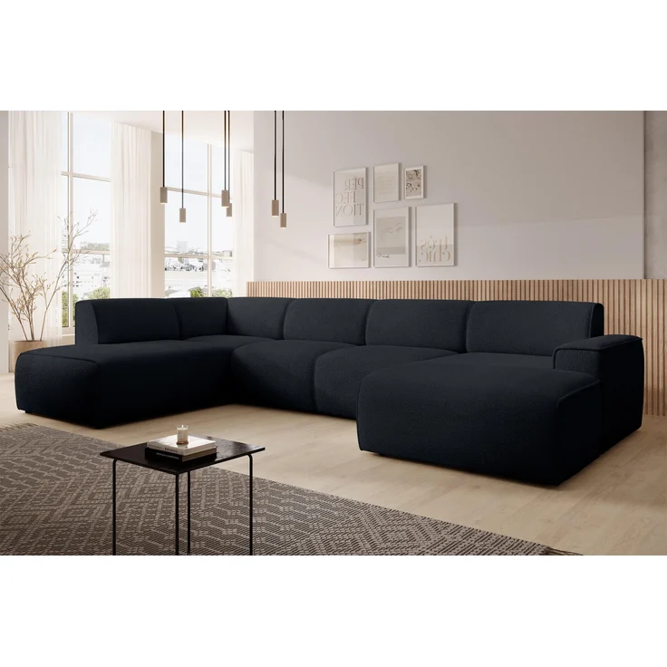 AX LIVING XXL Sofa U Form Didim Schwarz 378cm breit modern & großzügig L – Bild 1