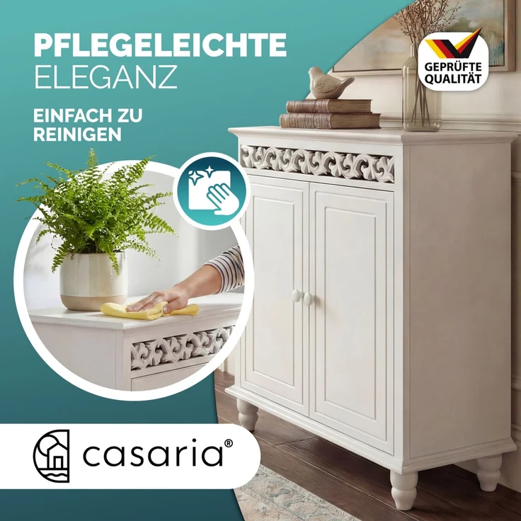 Casaria Kommode Sideboard Schrank Jersey 2 Türen Weiß – Bild 7