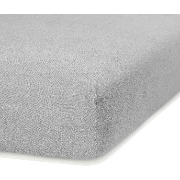 AmeliaHome Spannbettlaken 160x200-180x200 cm Frottee Baumwolle Spannbetttuch, grau – Bild 3