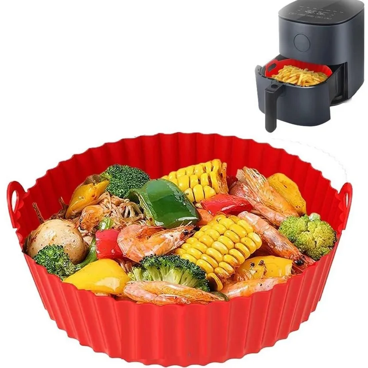 MEGAGOODS Silikonform Silikon Airfryer Einsatz antihaft hitzebeständig Backform DE.