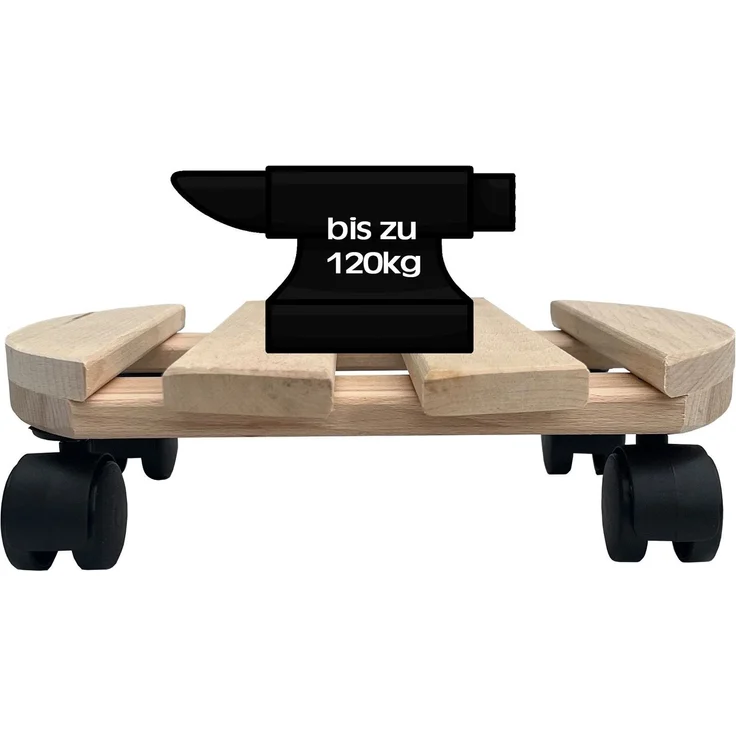 4x Rolluntersetzer rund Pflanzenroller 30x30 cm - max. 120 kg Traglast - aus Buchenholz - Stabil & robust - Für Pflanztöpfe, Möbel & schwere Gegenstände – Bild 7