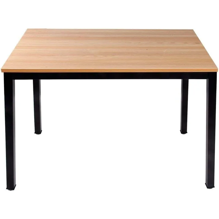 sogesfurniture Schreibtisch Computertisch Büromöbel PC Tisch, Stabil Bürotisch Arbeitstisch Esstisch aus Holz und Stahl, Einfache Montage, 100 x 60 x 75 cm, Teak & Schwarz AC3TB-100-SF