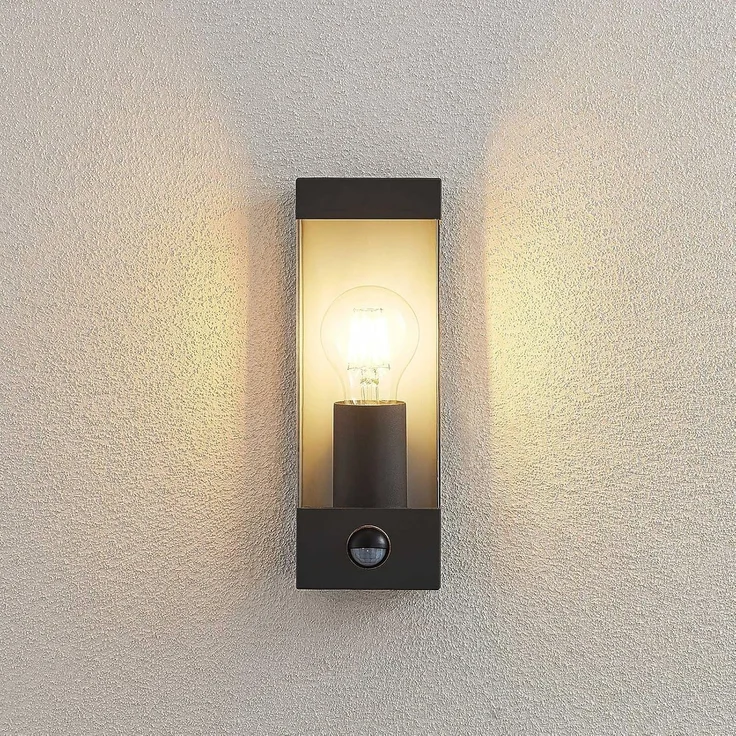 Lindby Außen-Wandleuchte Tilian, Edelstahl Alu IP44mit Bewegungsmelder, 1 x 15 W LED – Bild 5