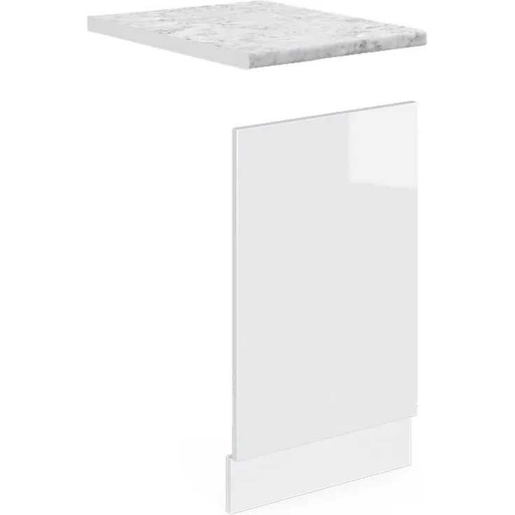 Vicco Frontblende Weiß Hochglanz 45 cm , AP Marmor, R-Line