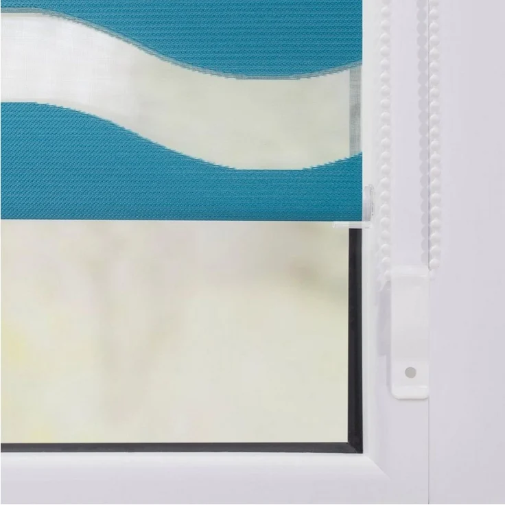 Lichtblick Sonnenschutzsysteme GmbH Doppelrollo Stockholm 45 cm x 150 cm (BxL) Petrol Duo Rollo in extravagantem Stil; Klemm- und schraubbar; Lichtdurchlässig und blickdicht – Bild 3