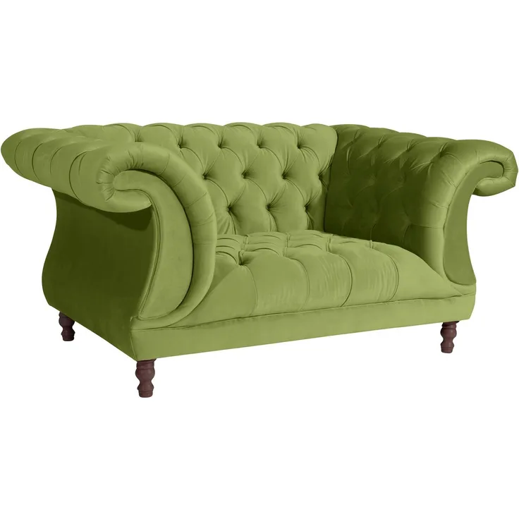 Chesterfield Sessel Kaylin Samtvelours oliv