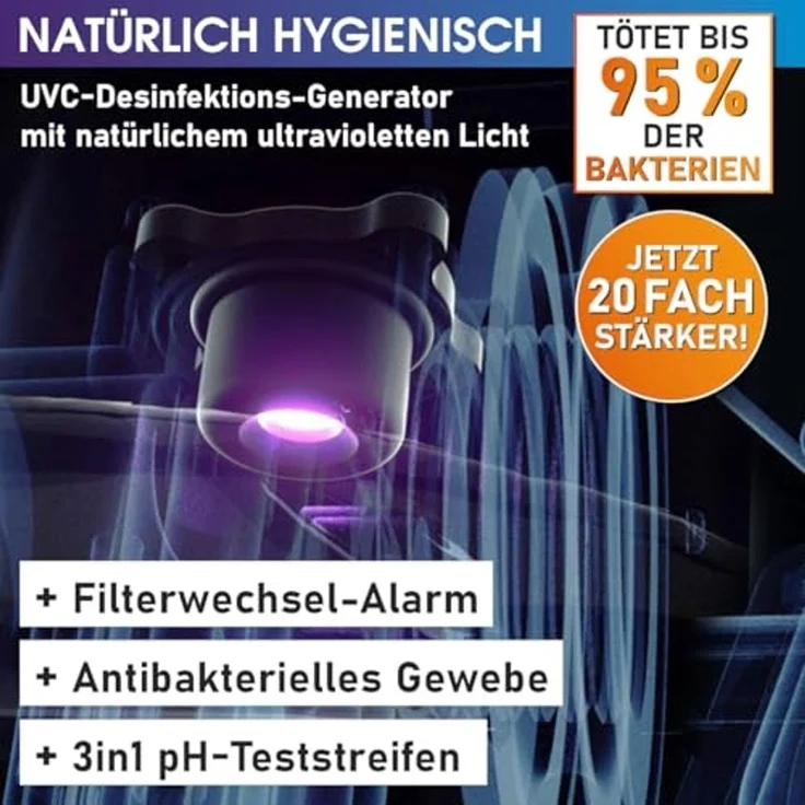 BRAST 'MSpa Oslo' Whirlpool mit LED-Beleuchtung, für 6 Personen, Sapphire & Amber mit Fester Außenwand, 160x160x65 cm – Bild 4