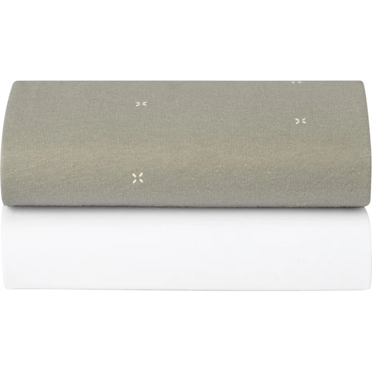 Snüz Spannbettlaken Moseswiege - 2er - Pack - Sage