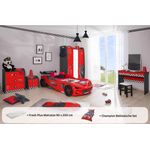Kinderzimmer komplett Set mit Autobett Rio 5 teilig Rot