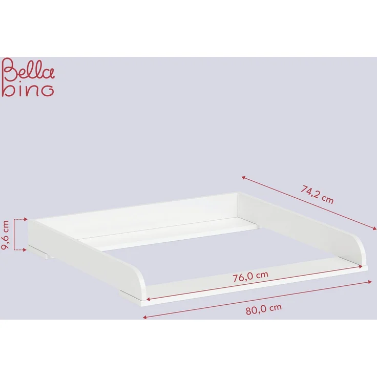 Bellabino 'Oti' Wickelaufsatz für IKEA Kommode Malm, Hemnes, Nordli, weiß, 10 x 74 x 80 cm – Bild 5