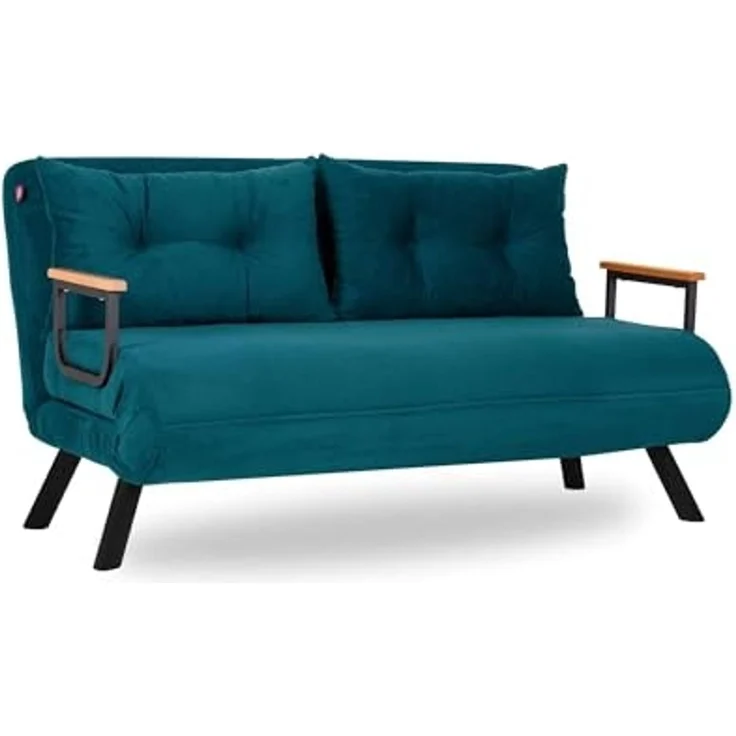 Dmora Schlafsofa 2-Sitzer Merak 133x78 cm Grün, Stauraum – Bild 3