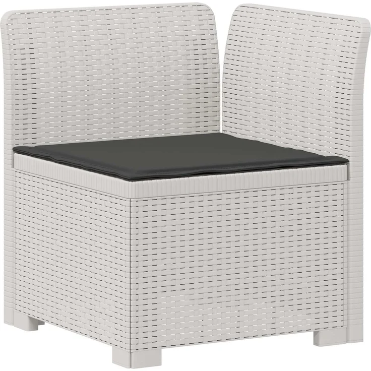 vidaXL 5-Sitzer Gartensofa mit Kissen Rattan-Look PP Weiß 3443899 – Bild 5