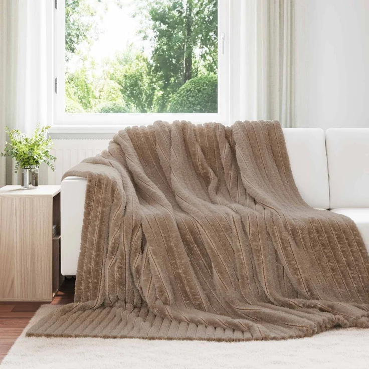 vidaXL Wohndecken 6 stk. Kamel 240 x 220 cm 8.24 kg Fleece 42016871 – Bild 1