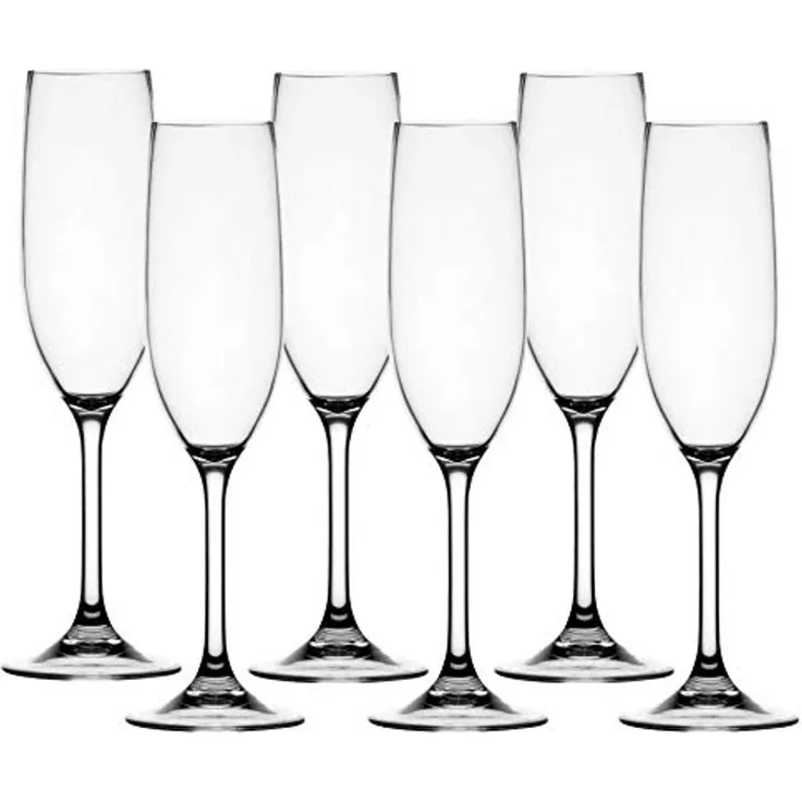 Sektglas farblos Set 6 Stück, unzerbrechlich, Tritan, Party