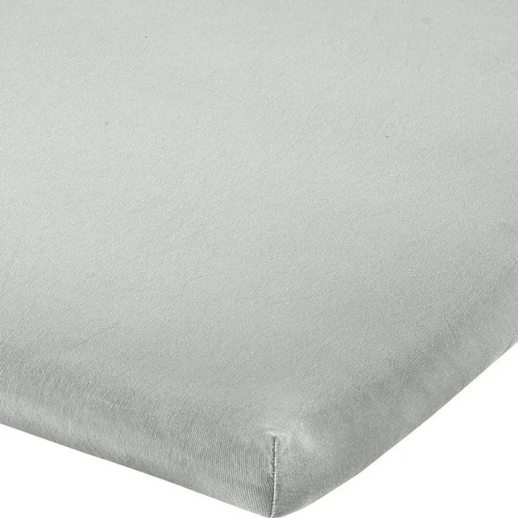 Erwin Müller 'Freising' Spannbettlaken, Gummizug: Rundumgummi, 1 Stück, Elasthan-Jersey-Stretch Uni, Grau, Topper | 90x190 - 100x220 cm – Bild 4