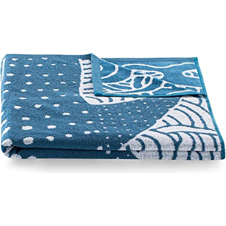 DecoKing Strandtuch groß 90x180 cm Baumwolle Frottee Velours Badetuch dunkelblau Marineblau weiß Shark – Bild 4