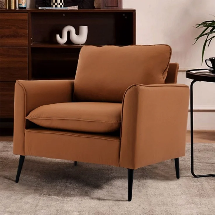 EXTSUD Loungesofa Nordisch-retro Einzelsessel aus Kunstleder – Wohnzimmer & Balkon – Bild 3