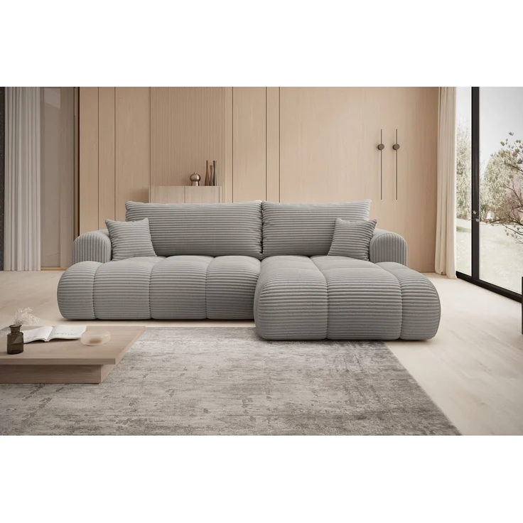 thematys Ecksofa TREVIO 260 x 165 cm, mit Schlaffunktion, mit Bettkasten, Beige (Tilia 11), Ausrichtung rechts – Bild 1