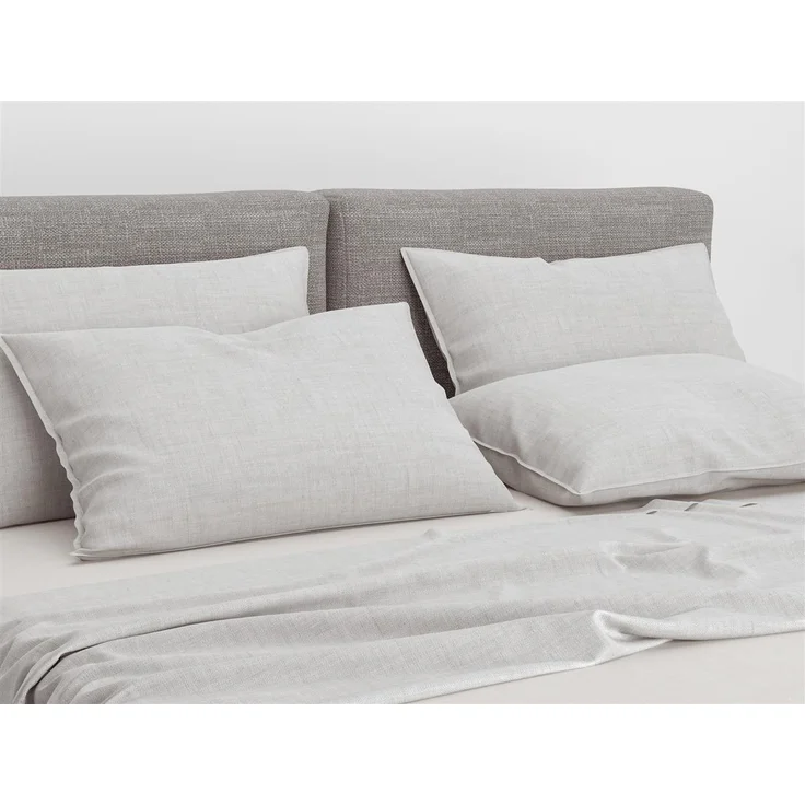 2 Stück Zo! Home Cotton Kissenbezüge 40x80 Lino Dove Grey silbergrau meliert uni – Bild 3