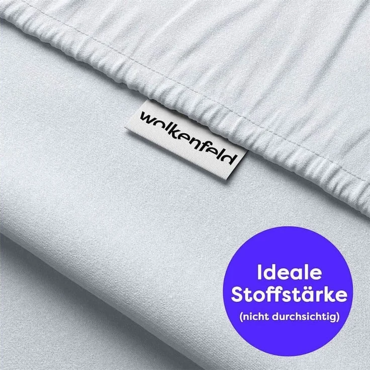 Wolkenfeld Spannbettlaken 100% Baumwolle - Superweiches Bettlaken für Matratzen von 5 bis 20cm, Jersey, Gummizug: rundum, (1 Stück), Rutschfest & Blickdicht - 90x200, 140x200, 160x200, 180x200 200x200 – Bild 2