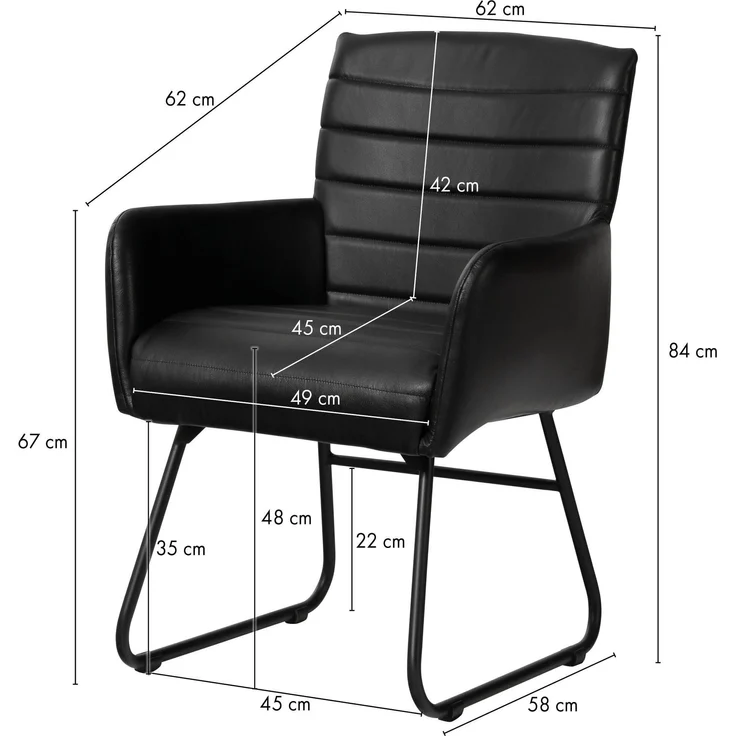 Stuhl Echtleder 62x62x84 dunkelbraun IRON LABEL #06 – Bild 8
