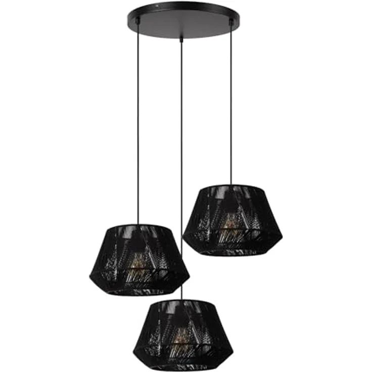 LUCIDE JESSICA Pendelleuchte, Ø 35,5 cm, höhenverstellbar, 3xE27, schwarz – Bild 2
