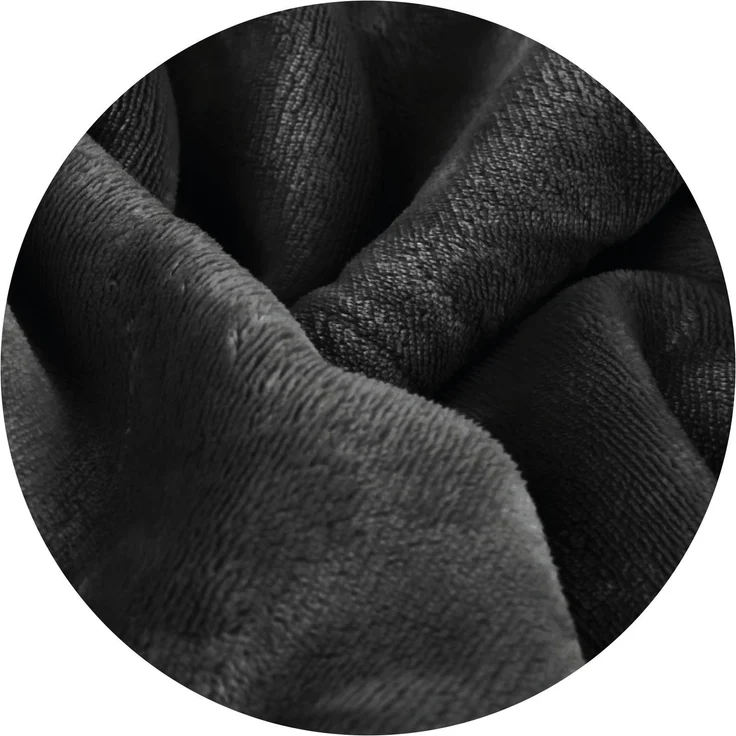 Kuscheldecke "Teddy Fleece" Sherpa/Flanell, 150x200cm Schwarz – Bild 8