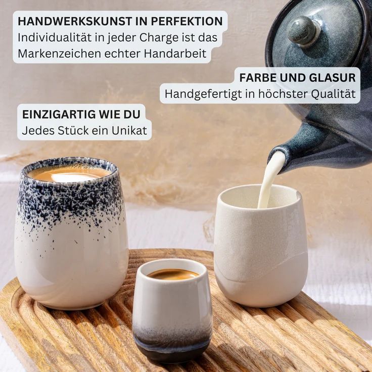 SÄNGER Steingut Kaffeebecher Siena 6 teilig 80 ml – Bild 1