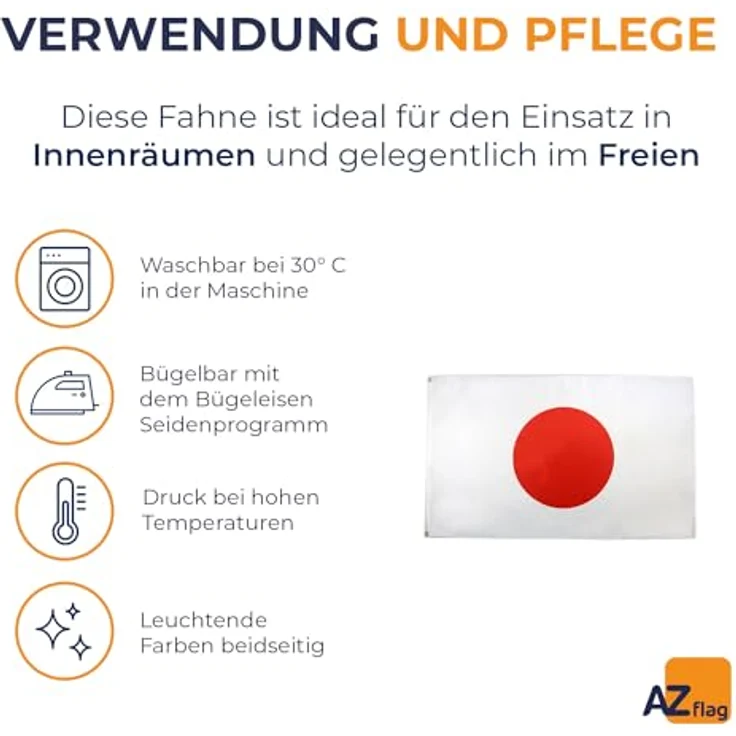 AZ FLAG - Flagge Japan - 150x90 cm - Japanische Fahne 100% Polyester mit Messing-Ösen - 110g – Bild 5