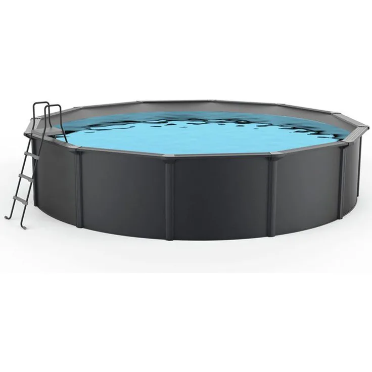 Steinbach Stahlwandpool Set Nuovo de Luxe II, grau, Ø 460 x 120 cm