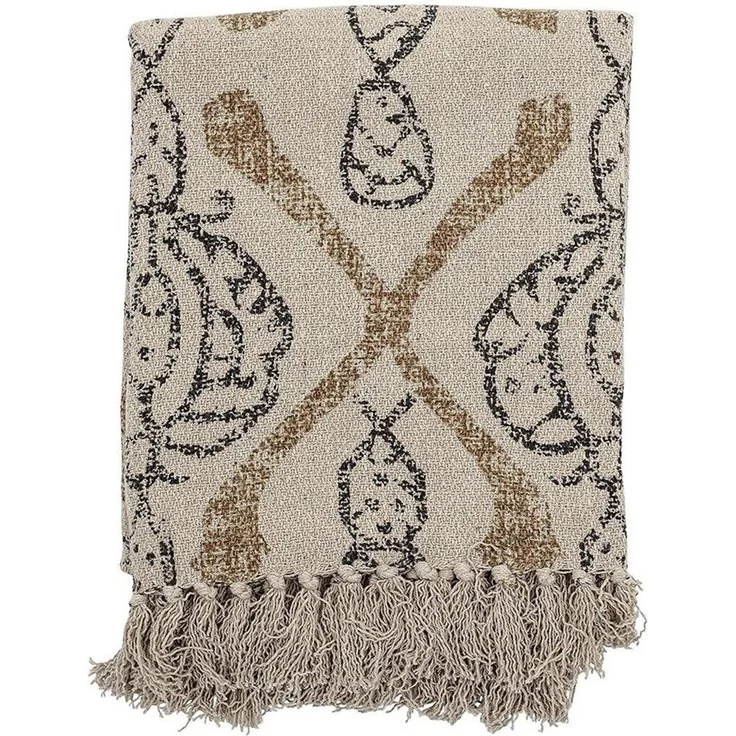 Bloomingville Tagesdecke Freddy, natur, aus Baumwolle, 160 x 130 cm, Kuscheldecke, Decke, Wohndecke – Bild 2
