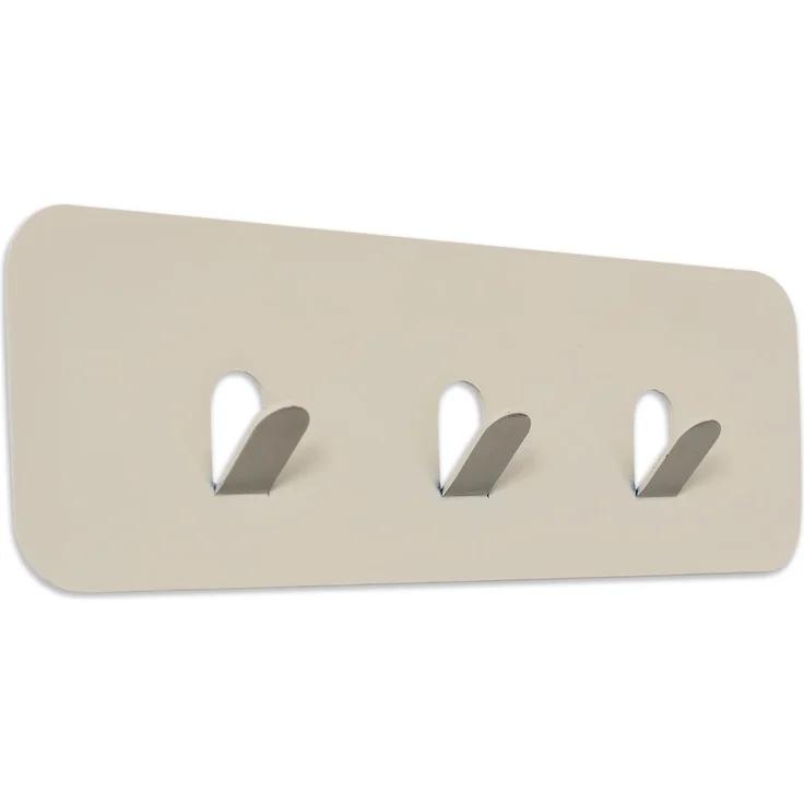 Garderobenleiste >Tilly 1< 3 Haken, in cremeweiß, Metall - 30x10x3cm (BxHxT) – Bild 2