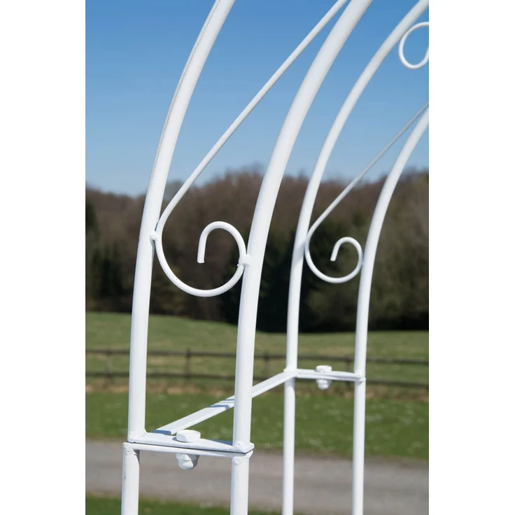 Rosenbogen MINDEN mit Tor - 120x40x220cm, Metall, Weiß | Rankhilfe Rosen Rankgitter Gartendekoration – Bild 6