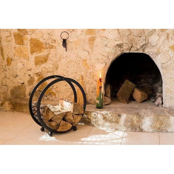 Kaminholzregal Kaminholzständer Rund D-55cm Holzkorb Kaminholzhalter Holzregal – Bild 2
