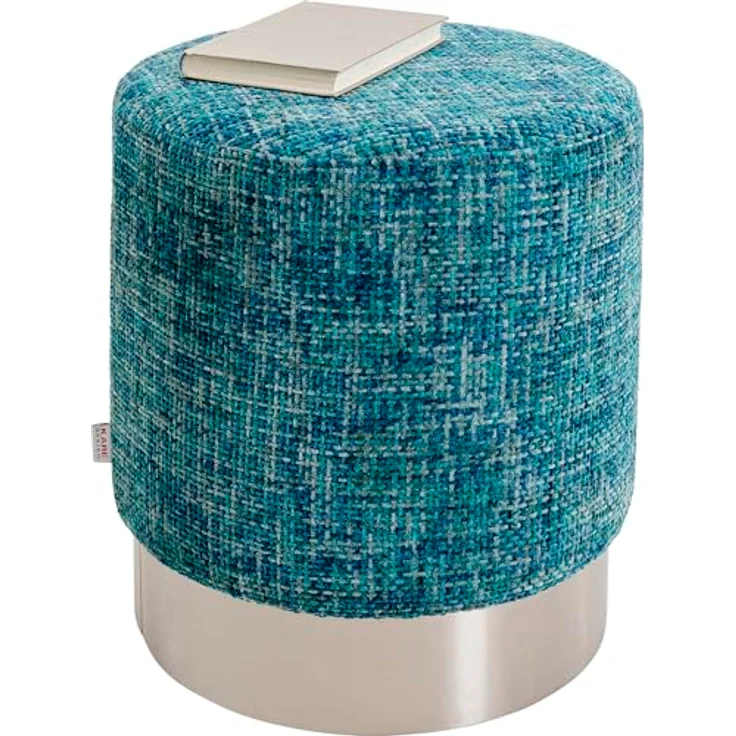 Kare Design Hocker Berry High, Silber/Hellblau, Ø39cm, Sitzhocker, Rund, Minimalistich, Pflegeleicht, Flur – Bild 3