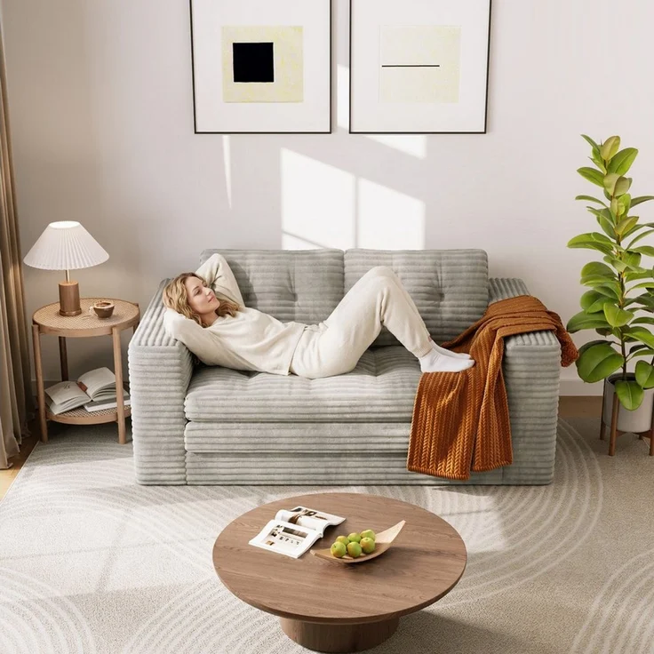 Bealife Schlafsofa 2-Sitzer Schlafsofa klappbar, mit Gästebettfunktion, kein Aufbau, sofort nutzbar – Bild 2