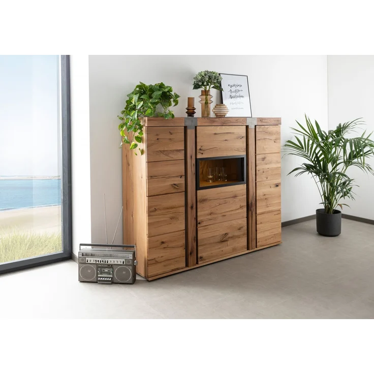 Highboard Wildeiche / Zerreiche 160x45x142 natur NEW AMSTERDAM #07 – Bild 3