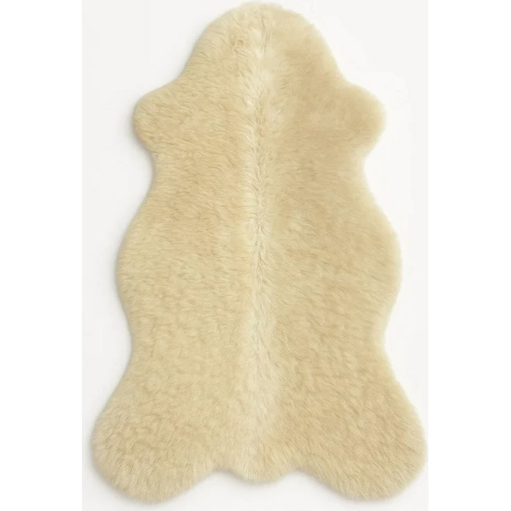 Provellus Fellteppich Deutsches Kurzhaar Schaffell Creme – Echt, dicht & kurz, 60-80 cm – Bild 1
