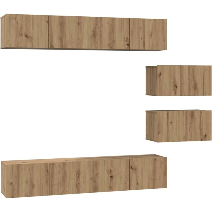 vidaXL TV-Schrankset 6 stk. 80 x 30 x 30 cm Artisan-Eiche 3393161 – Bild 2
