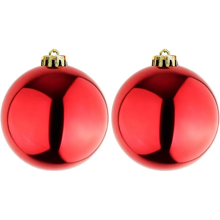 2 Stück XXXL Weihnachtsbaumkugeln Dekokugel Christbaumkugeln rot Ø25cm